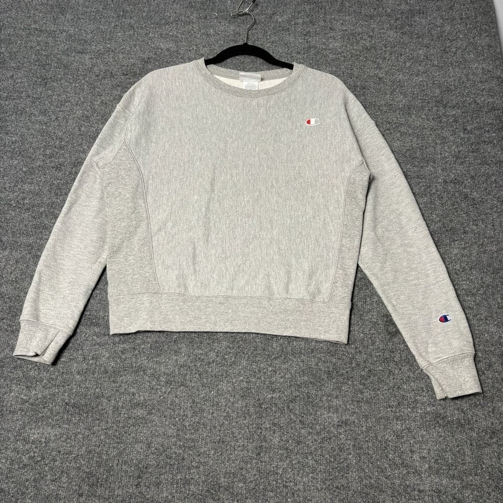 Champion Crewneck Sweatshirt Womens Medium Heather Gray Reverse Weave Pullover.
